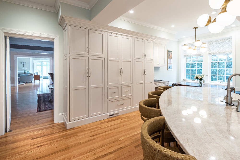 airy transitional kitchen pantry wall build custom kitchens