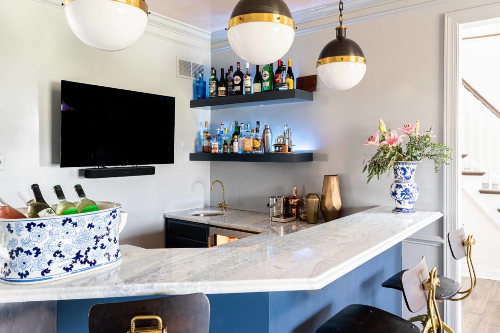 home remodel blue bar